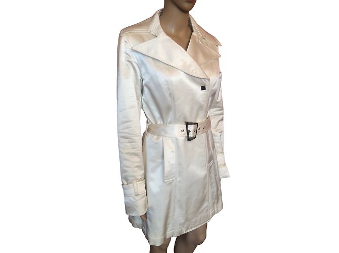 Autre Marque NO FIRMA / UNSIGNED Abrigos T.fr 40 Algodón Blanco - vista 12