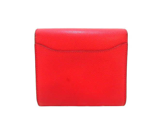 Hermès Cartera compacta roja Hermes Epsom Constance - vista 2
