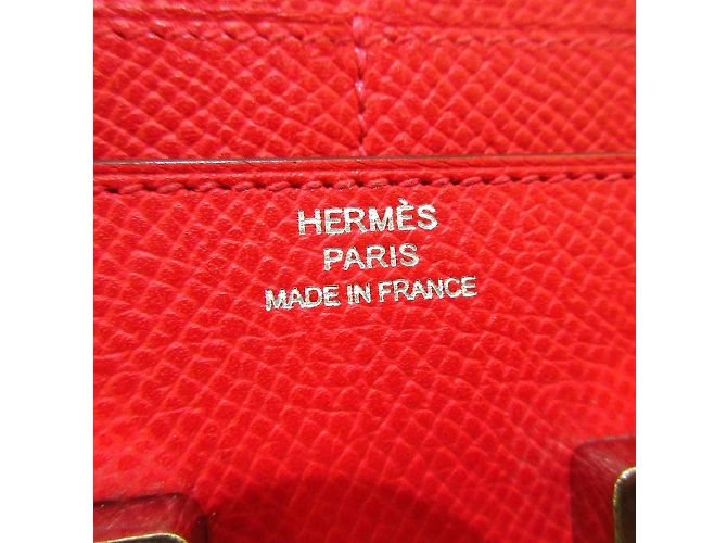 Hermès Cartera compacta roja Hermes Epsom Constance - vista 4