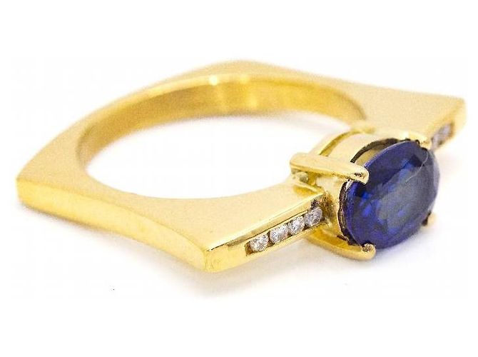 Autre Marque Anello KLASH in oro, zaffiro e diamanti. D'oro Blu navy - vista 2