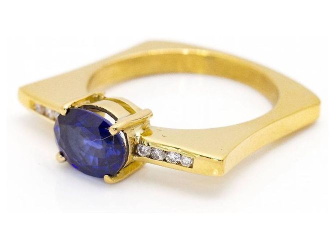 Autre Marque Anello KLASH in oro, zaffiro e diamanti. D'oro Blu navy - vista 4
