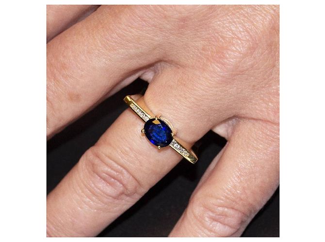 Autre Marque Anello KLASH in oro, zaffiro e diamanti. D'oro Blu navy - vista 6
