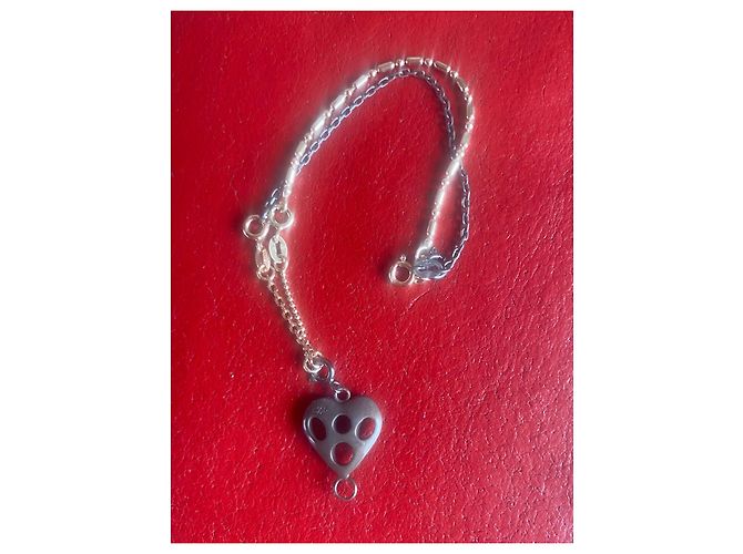 Bracciale Christian Lacroix in argento con pendente a cuore D'oro Grigio antracite - vista 2