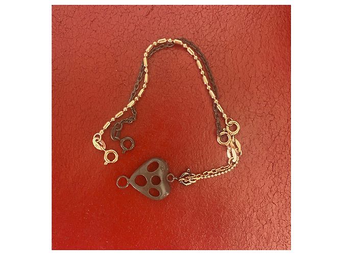 Bracciale Christian Lacroix in argento con pendente a cuore D'oro Grigio antracite - vista 3