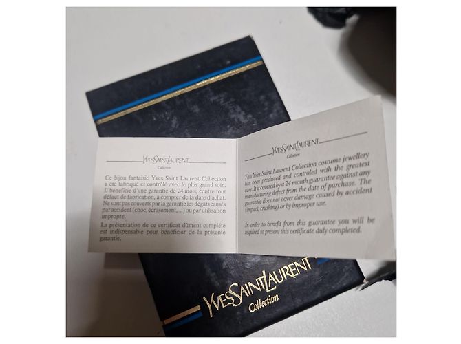 Orecchini pendenti Yves Saint Laurent dorati in metallo D'oro - vista 4