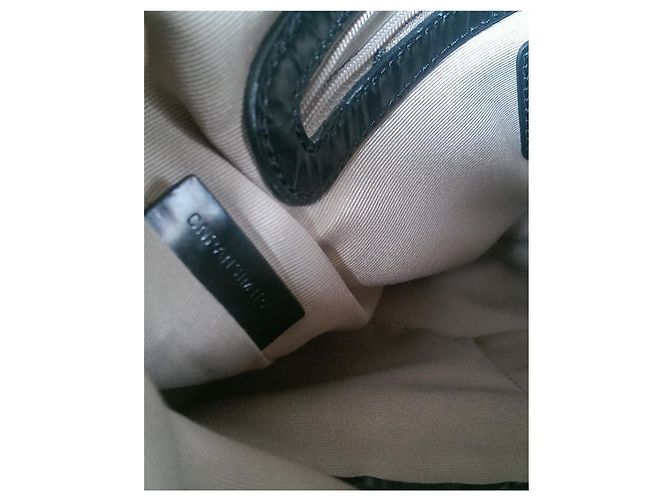 Borsa a tracolla Burberry Supernova in tela marrone e pelle verniciata nera Nero - vista 5
