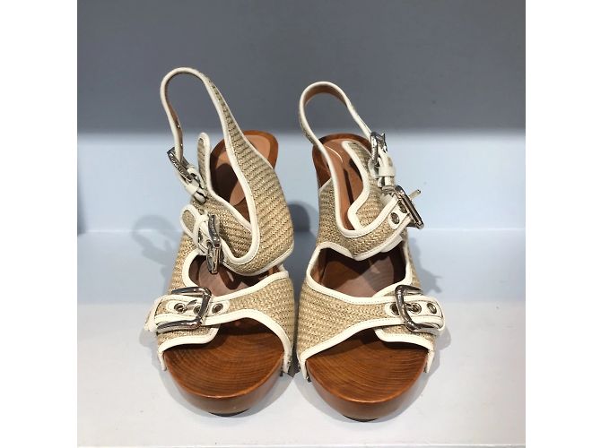 DOLCE & GABBANA Sandali T.EU 37 Pelle Beige - vista 3