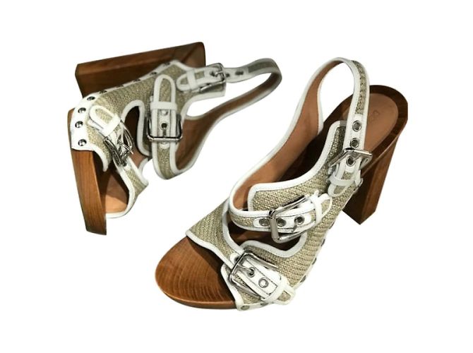 DOLCE & GABBANA Sandali T.EU 37 Pelle Beige - vista 7