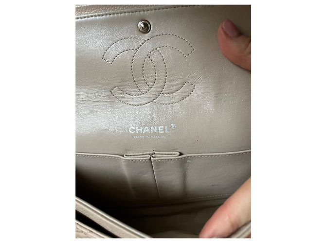 Borsa Chanel in pelle beige - vista 2