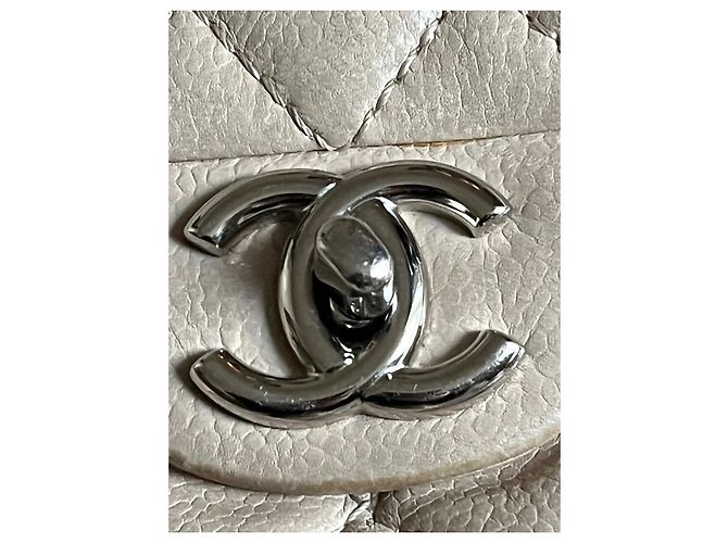 Borsa Chanel in pelle beige - vista 4