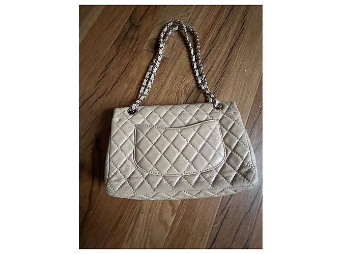 Borsa Chanel in pelle beige - vista 5