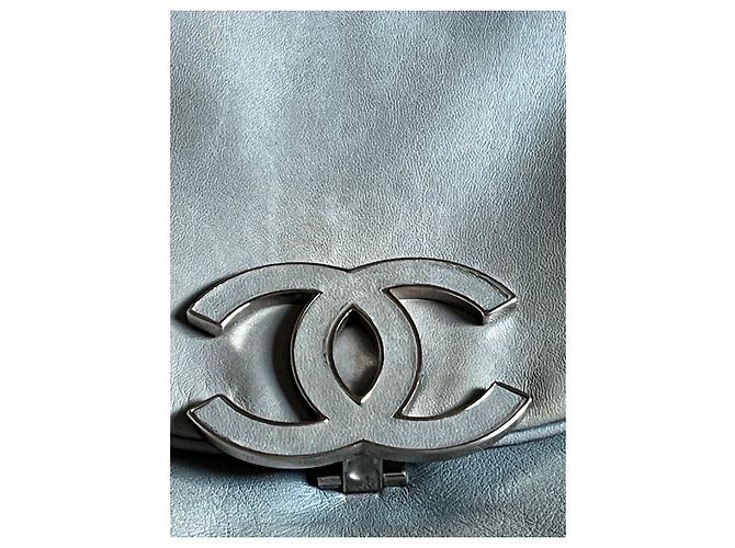 Borsa Chanel blu in pelle - vista 2