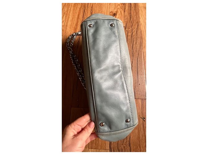 Borsa Chanel blu in pelle - vista 4