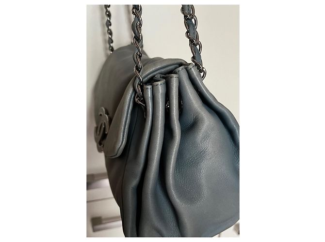 Borsa Chanel blu in pelle - vista 9