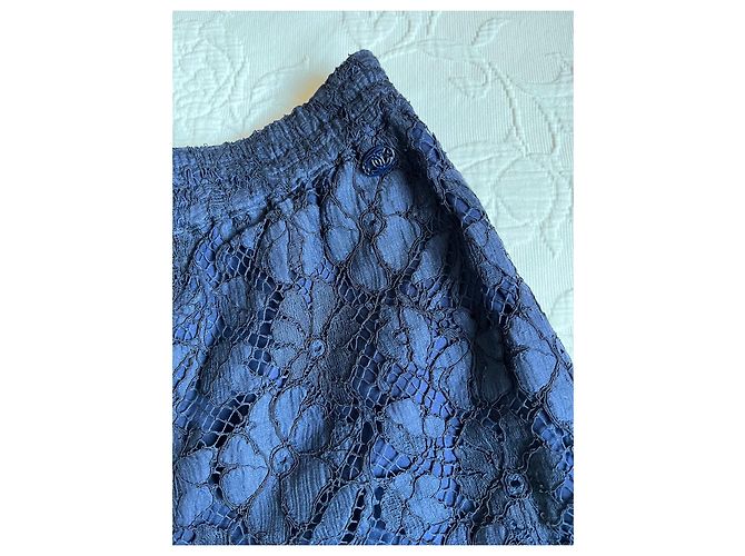 Shorts de encaje de camelias Chanel Azul marino - vista 3