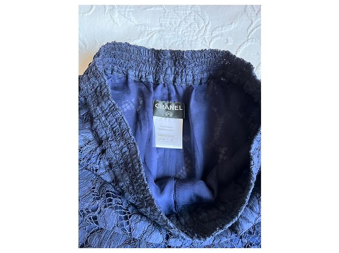 Shorts de encaje de camelias Chanel Azul marino - vista 4