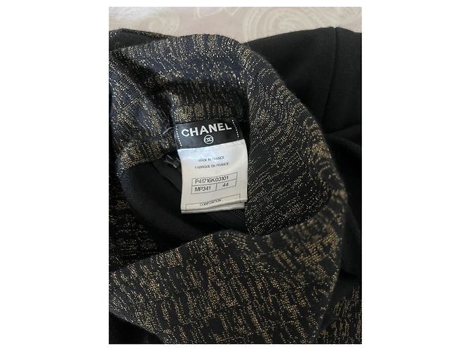 Minifalda Chanel de tweed de algodón negra Negro - vista 2