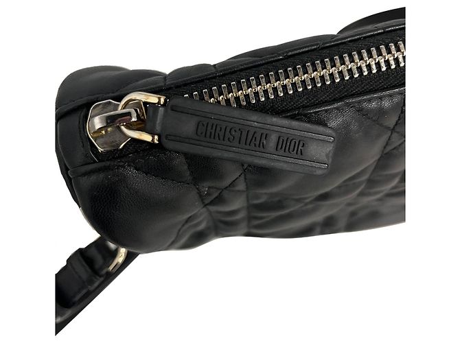 Dior Vibe mittelgroße Hobo-Tasche aus schwarzem Cannage-Lammleder - Ansicht 10