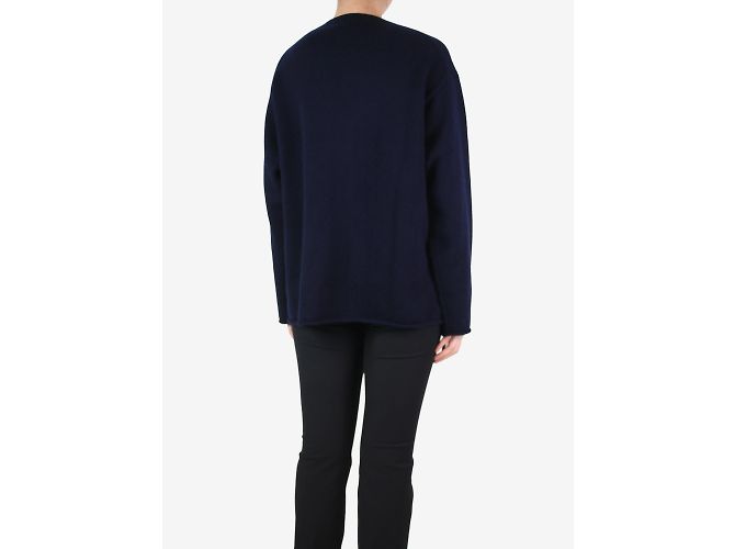 Sofie d'Hoore Marineblauer Pullover mit V-Ausschnitt – Größe S - Ansicht 3