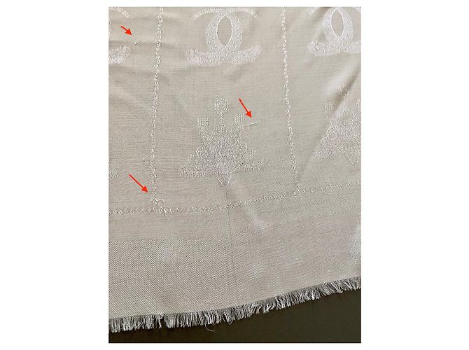 scialle dorato oversize quadrato Monogram Cartier Panthère Ivory Bianco sporco - vista 15
