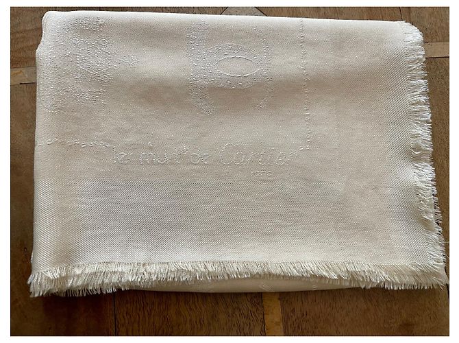scialle dorato oversize quadrato Monogram Cartier Panthère Ivory Bianco sporco - vista 5