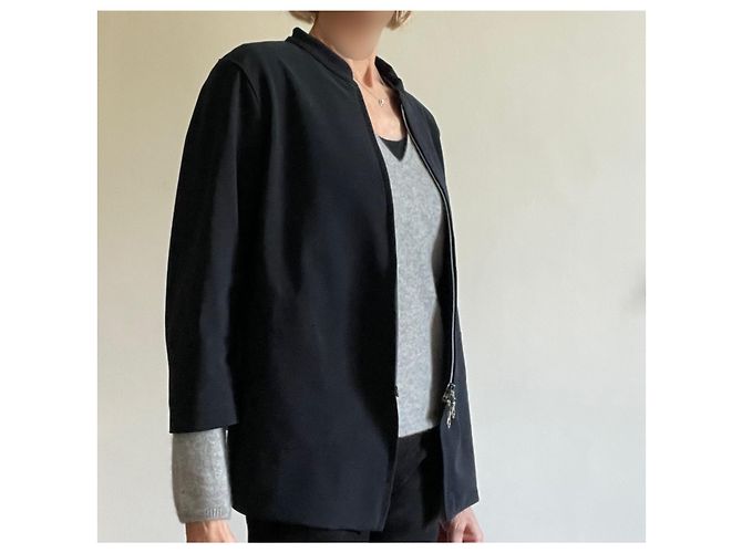 Marithé et François Girbaud M+F girbaud black zipped jacket, T mandarin collar. 40 - vintage - view 10