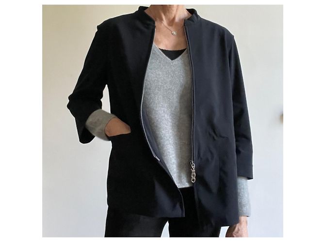 Marithé et François Girbaud M+F girbaud black zipped jacket, T mandarin collar. 40 - vintage - view 11