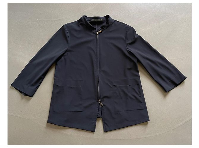 Marithé et François Girbaud M+F girbaud black zipped jacket, T mandarin collar. 40 - vintage - view 14