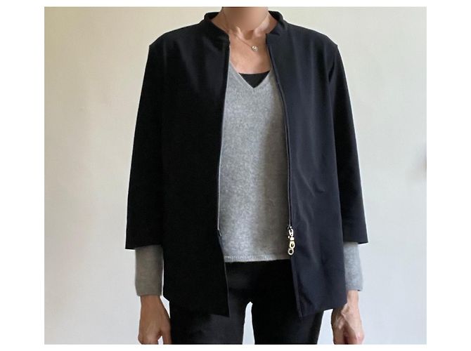 Marithé et François Girbaud M+F girbaud black zipped jacket, T mandarin collar. 40 - vintage - view 9