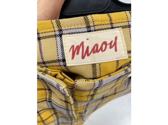 Autre Marque Pantalones Miaou T.US 26 Algodón Amarillo - vista 3