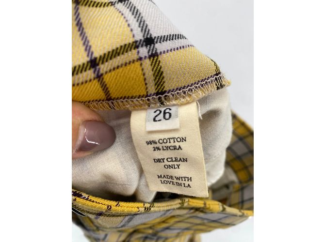 Autre Marque Pantalones Miaou T.US 26 Algodón Amarillo - vista 4