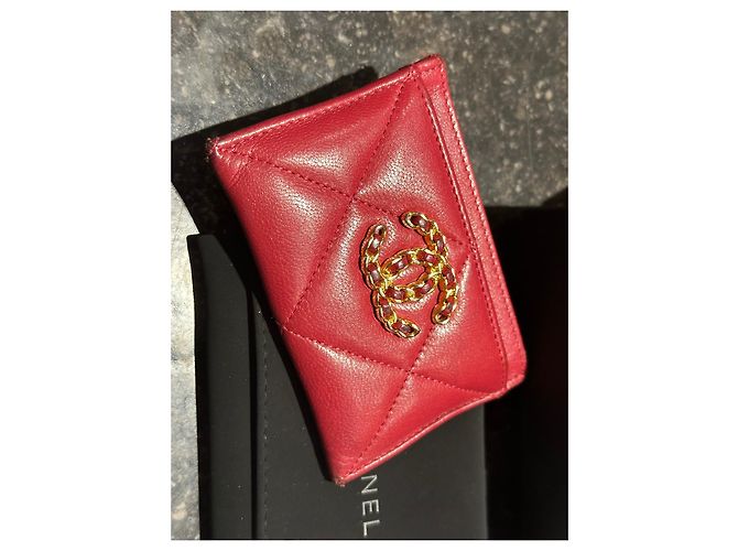 Chanel 19 Kartenhalter Bordeaux - Ansicht 3