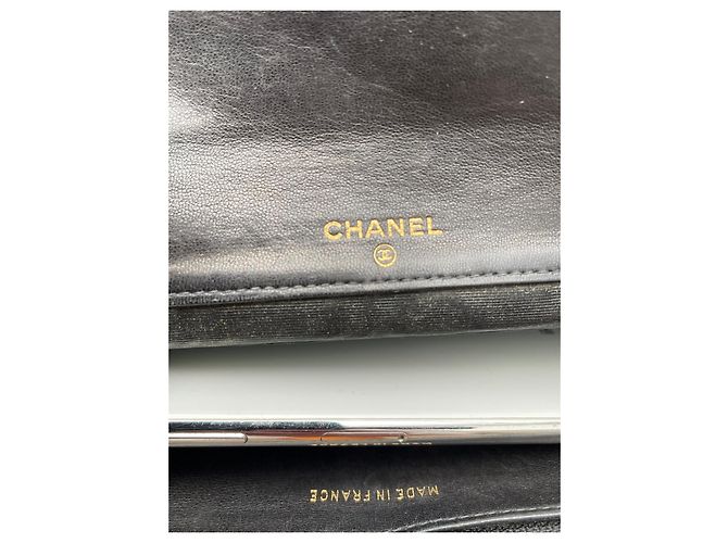Pochette Chanel in vernice nera Nero - vista 4