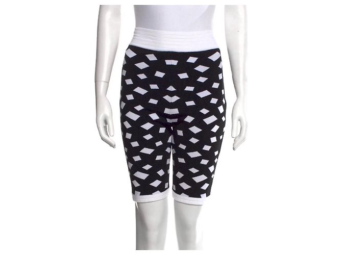 Balmain Jacquard Strickshorts Schwarz Weiß - Ansicht 3