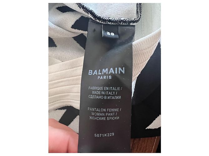 Balmain Jacquard Strickshorts Schwarz Weiß - Ansicht 6