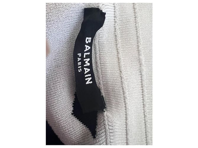 Balmain Jacquard Strickshorts Schwarz Weiß - Ansicht 7