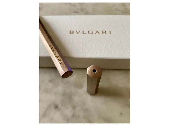 Penna a sfera Bulgari in metallo spazzolato Silver hardware - vista 4