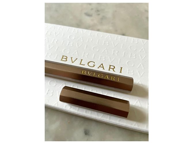 Penna a sfera Bulgari in metallo spazzolato Silver hardware - vista 5
