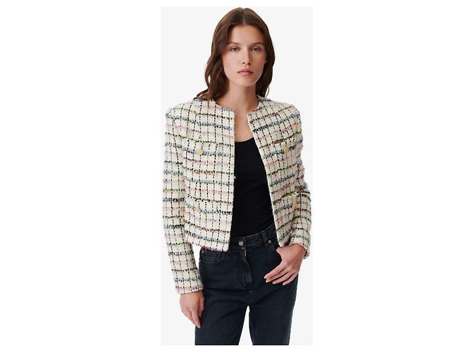 Giacca Iro Miora in Tweed Multicolore Ecru - vista 5