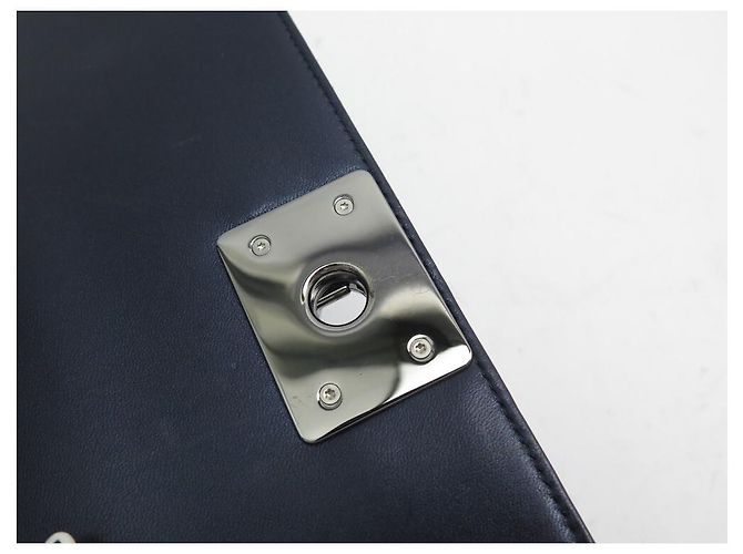 BORSA A MANO CHANEL POCHETTE BOY STRASS SWAROVSKI BLU POCHETTE IN PELLE BLU POCHETTE Blu navy - vista 11