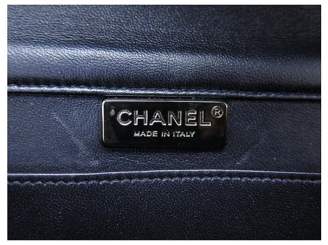 BORSA A MANO CHANEL POCHETTE BOY STRASS SWAROVSKI BLU POCHETTE IN PELLE BLU POCHETTE Blu navy - vista 7