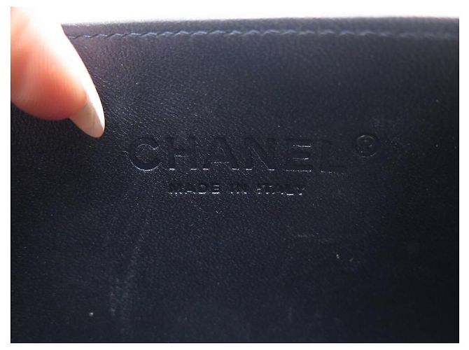 BORSA A MANO CHANEL POCHETTE BOY STRASS SWAROVSKI BLU POCHETTE IN PELLE BLU POCHETTE Blu navy - vista 9