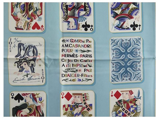 Hermès HERMES SCARF GAME OF CARDS AM CASSANDRE SQUARE 90 CM SILK
