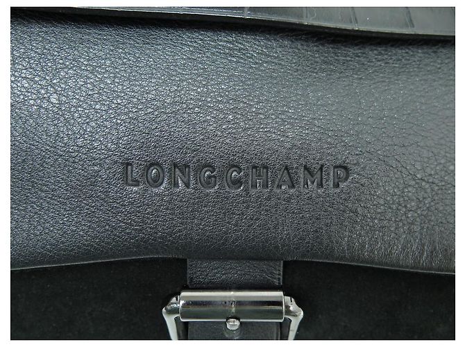 BORSA A MANO LONGCHAMP BALZANE IN PELLE E CAMOSCIO NERA - vista 3