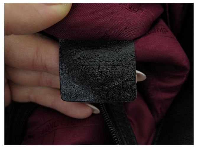 BORSA A MANO LONGCHAMP BALZANE IN PELLE E CAMOSCIO NERA - vista 6
