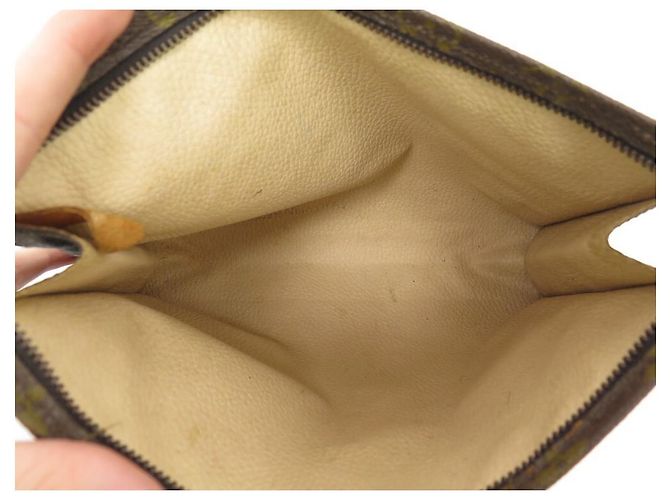 NECESER LOUIS VUITTON VINTAGE POUCH 26 LONA DE BOLSA DE MONOGRAMA Castaño - vista 4