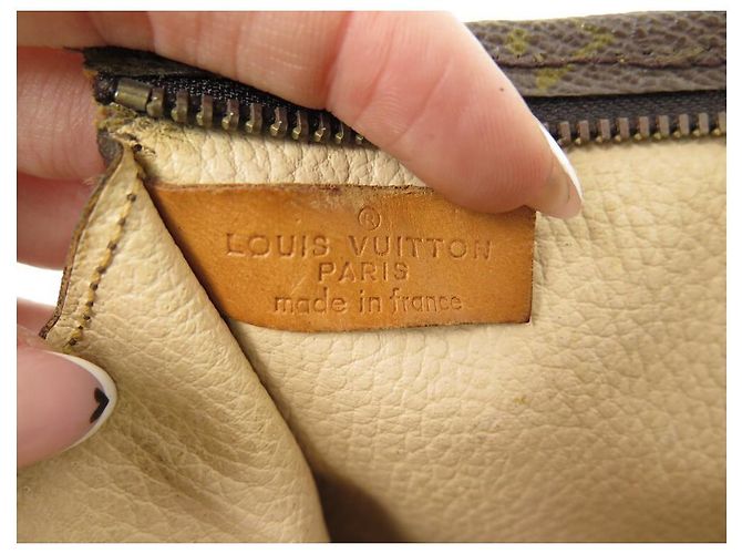 NECESER LOUIS VUITTON VINTAGE POUCH 26 LONA DE BOLSA DE MONOGRAMA Castaño - vista 5