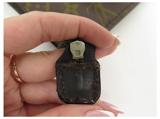 NECESER LOUIS VUITTON VINTAGE POUCH 26 LONA DE BOLSA DE MONOGRAMA Castaño - vista 7