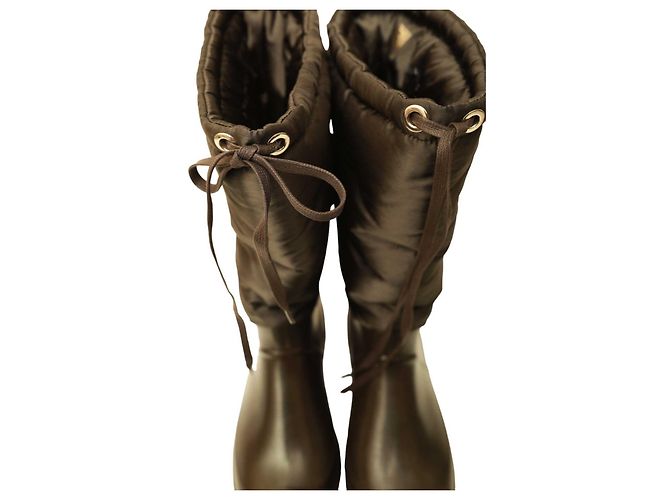 Dolce & Gabbana Stivali Wellington in nylon e gomma marroni 45 Marrone - vista 11