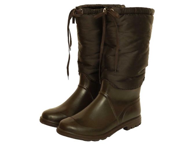 Dolce & Gabbana Stivali Wellington in nylon e gomma marroni 45 Marrone - vista 2